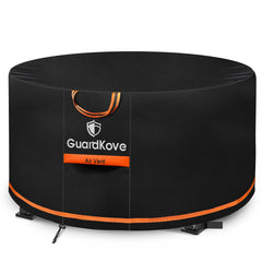 GuardKove 56 inch fire pit cover front view with black finish