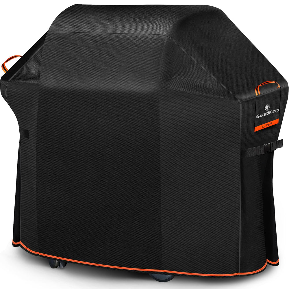 GuardKove 60 Inch Grill Cover front view with black finish