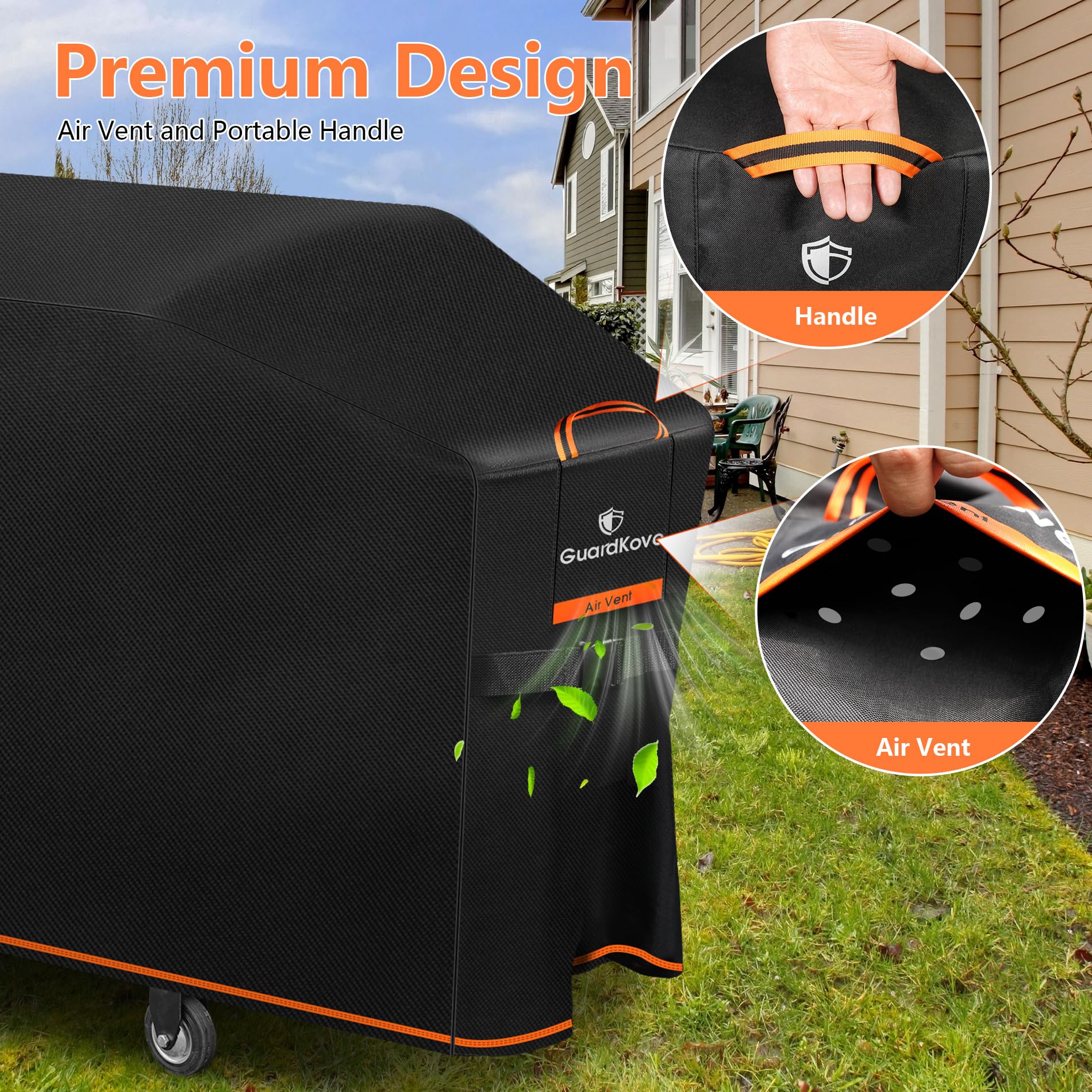 GuardKove Griddle Cover back view with secure fit