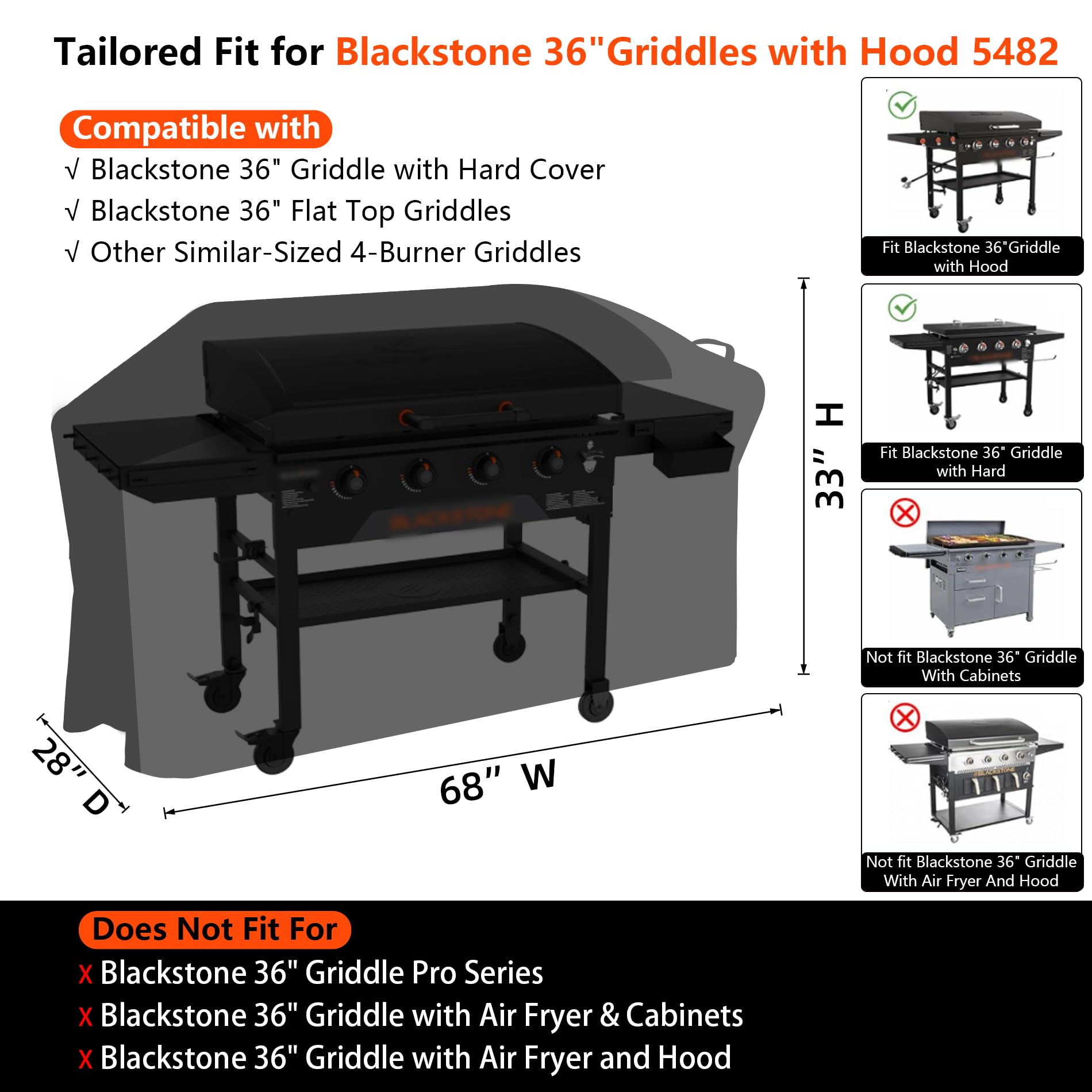 GuardKove Griddle Cover side view with buckle straps