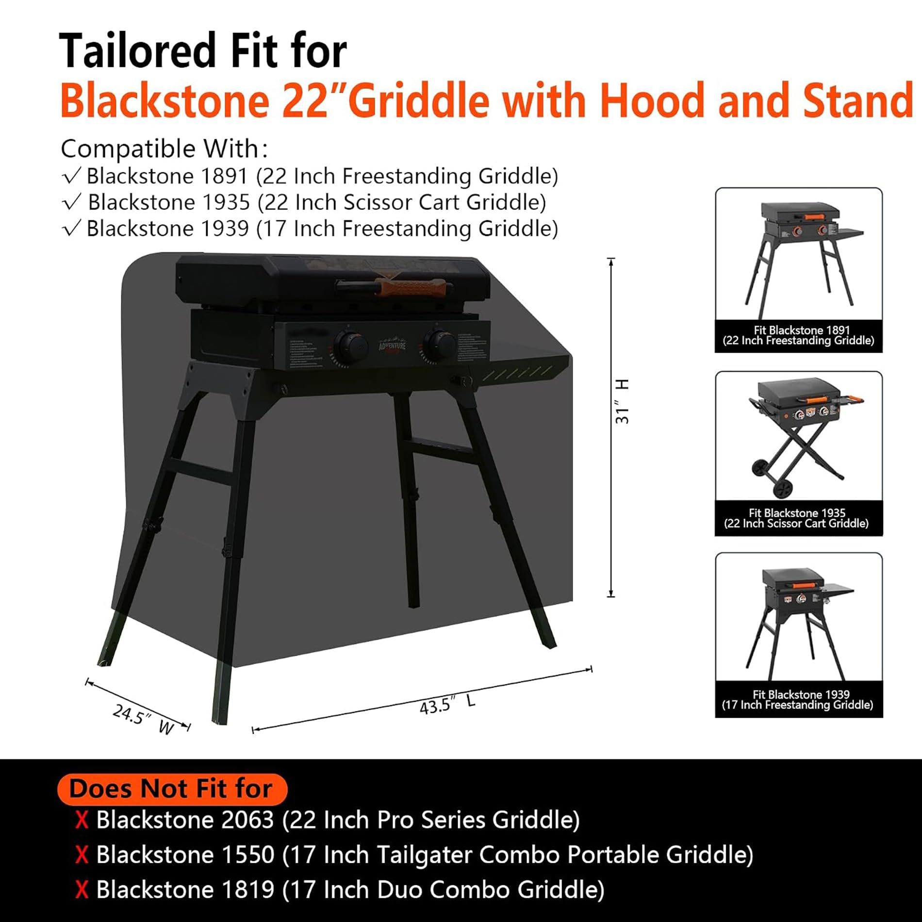 GuardKove Griddle Cover side view with buckle straps