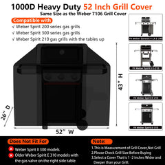 GuardKove grill cover showing dimensions and features