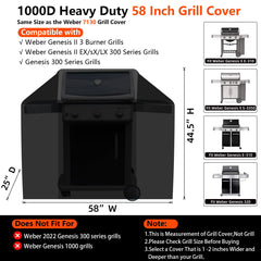 GuardKove grill cover side view with adjustable straps