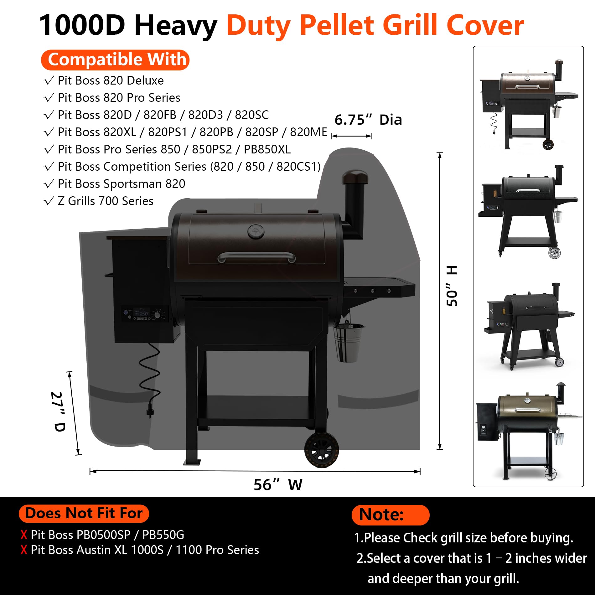 GuardKove Grill Cover side zipper detail