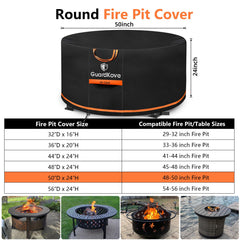 GuardKove round fire pit cover installation with drawstring