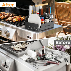 GUIBUKEYAN Grill Caddy side view with utensils