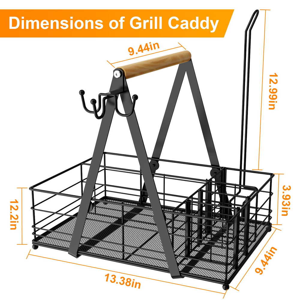 GUIBUKEYAN Grill Caddy with condiments and tools organized