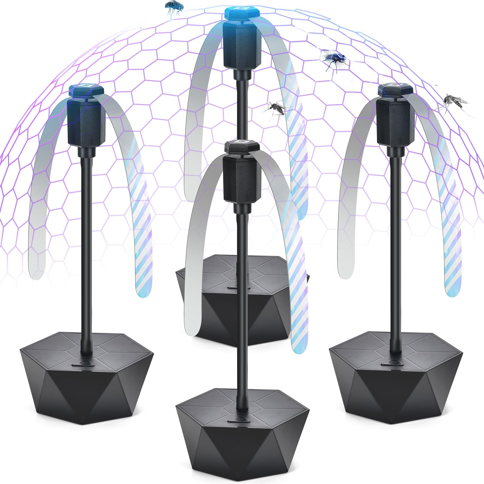 GUIDOT Fly Fans pack of 4 in black colour