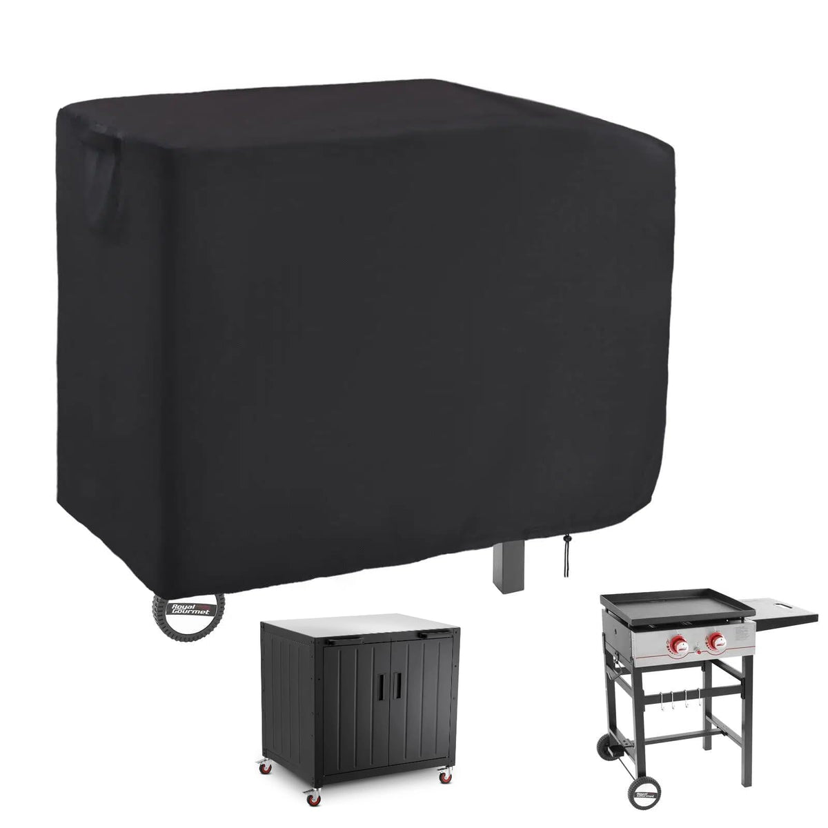 Guisong 38 Inch Grill Cover for 2 Burner Griddle, Black front view
