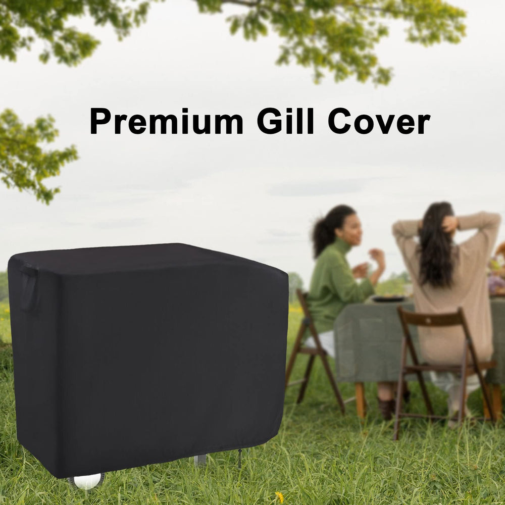 Guisong Grill Cover dimensions displayed on a ruler