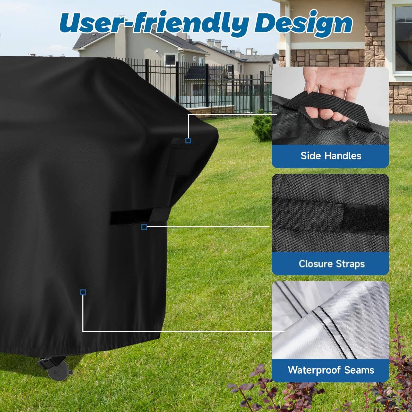 Guisong grill cover with drawstring and buckles