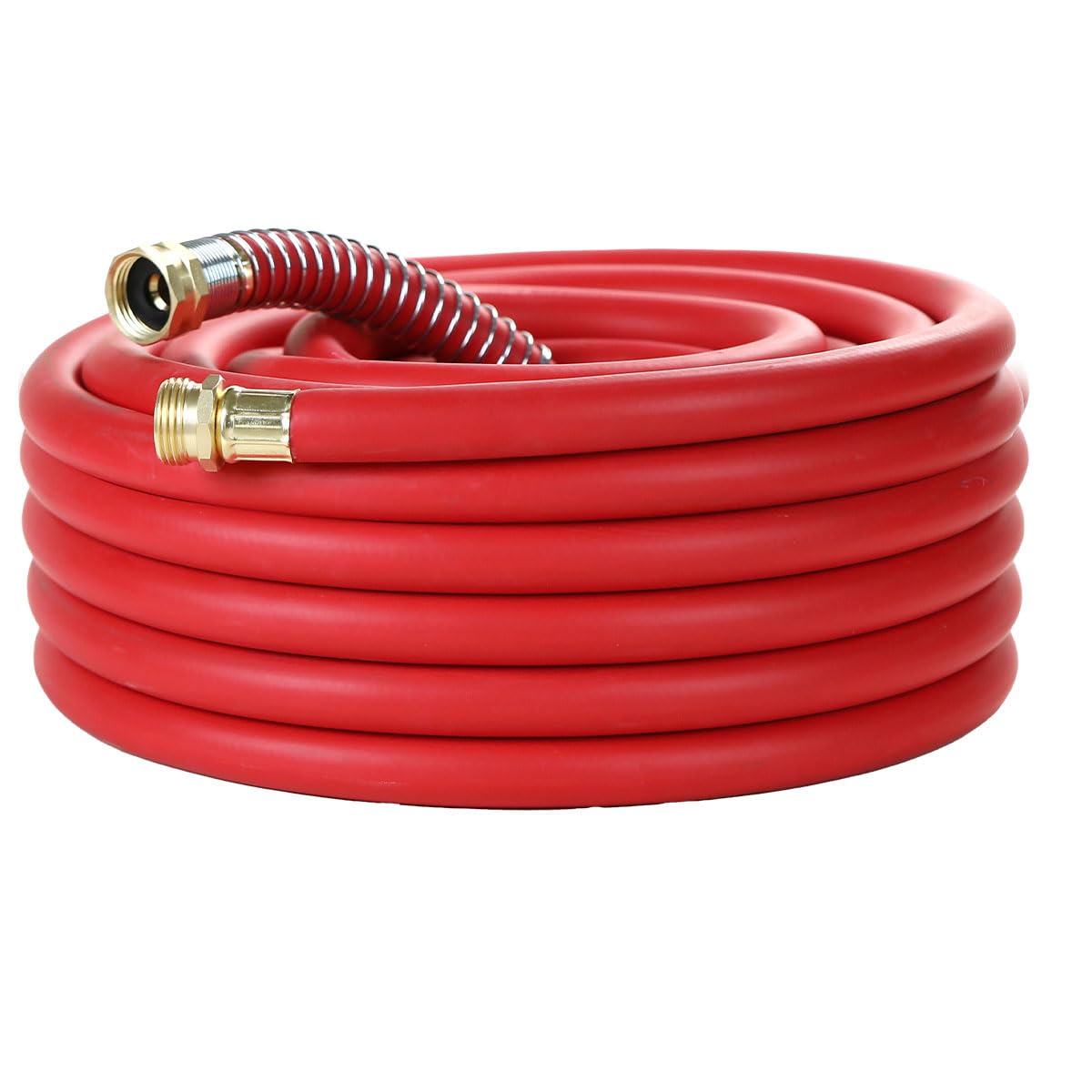 Guitrees 25FT Heavy Duty Rubber Garden Hose, red color