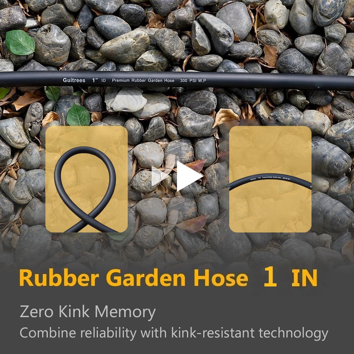 Guitrees garden hose in use watering a garden