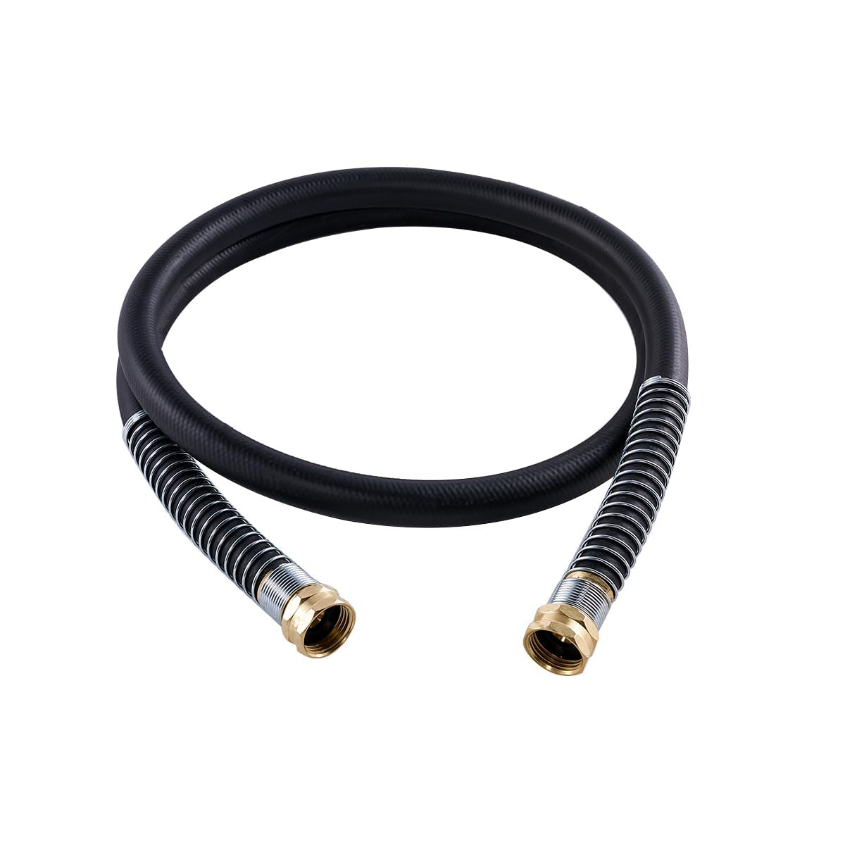 Guitrees Heavy Duty Garden Hose 5ft black rubber with fittings