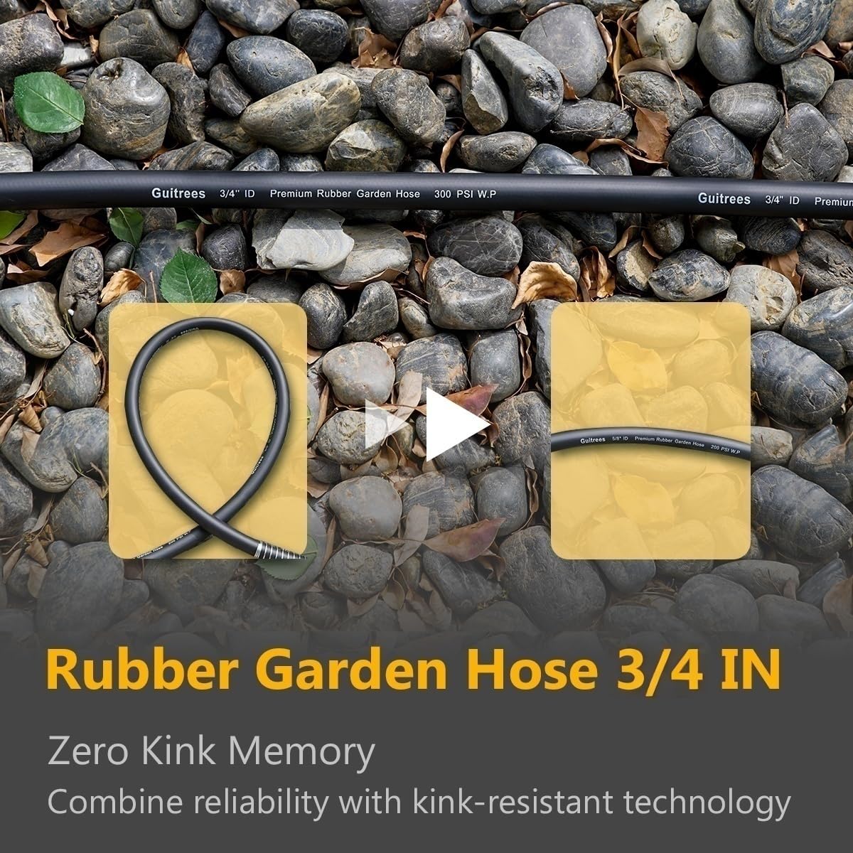 Guitrees Heavy Duty Garden Hose connected to a water tap