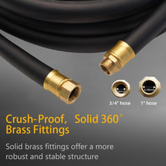 Guitrees heavy duty rubber garden hose with brass fittings