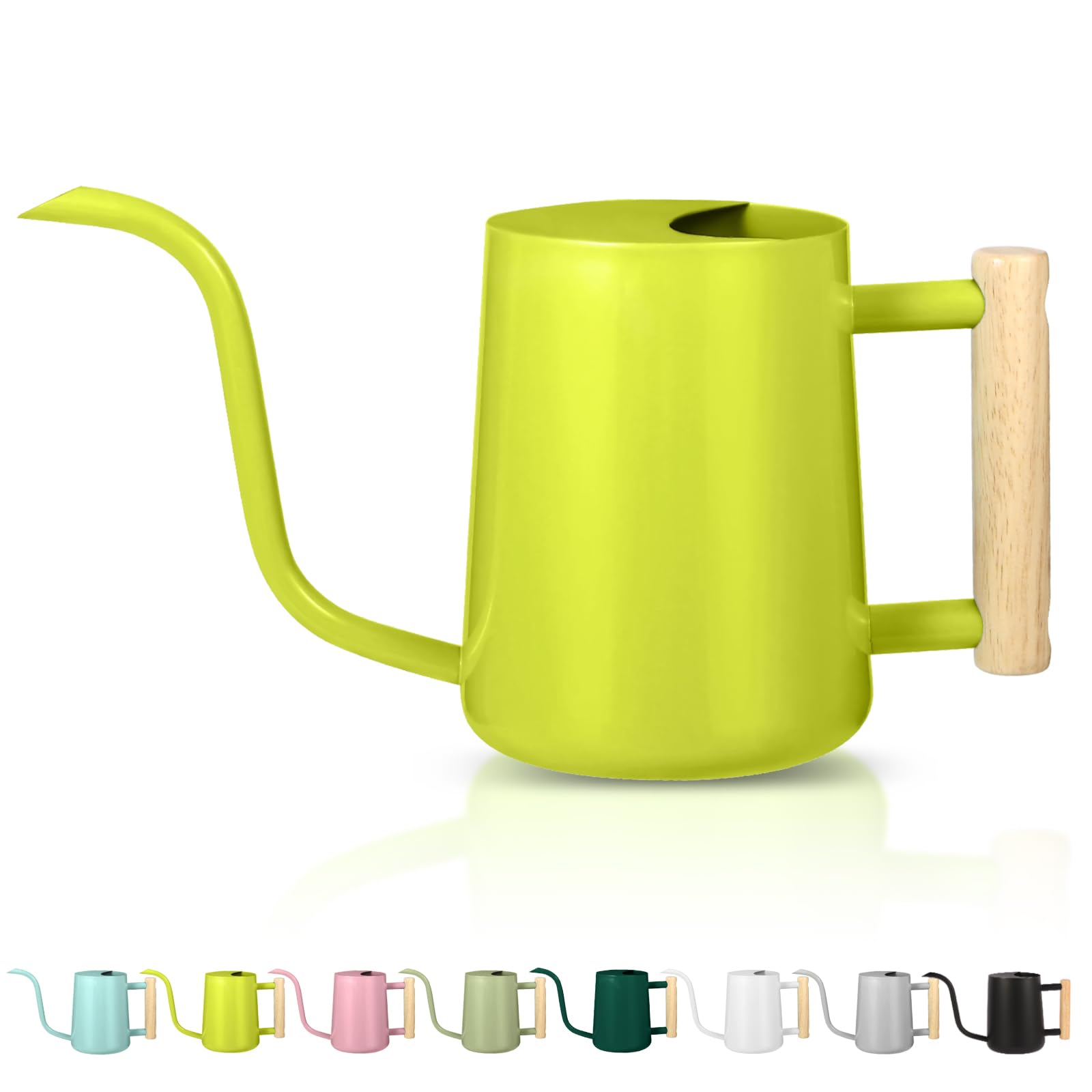 GUKJOB 35oz stainless steel watering can bright green front view