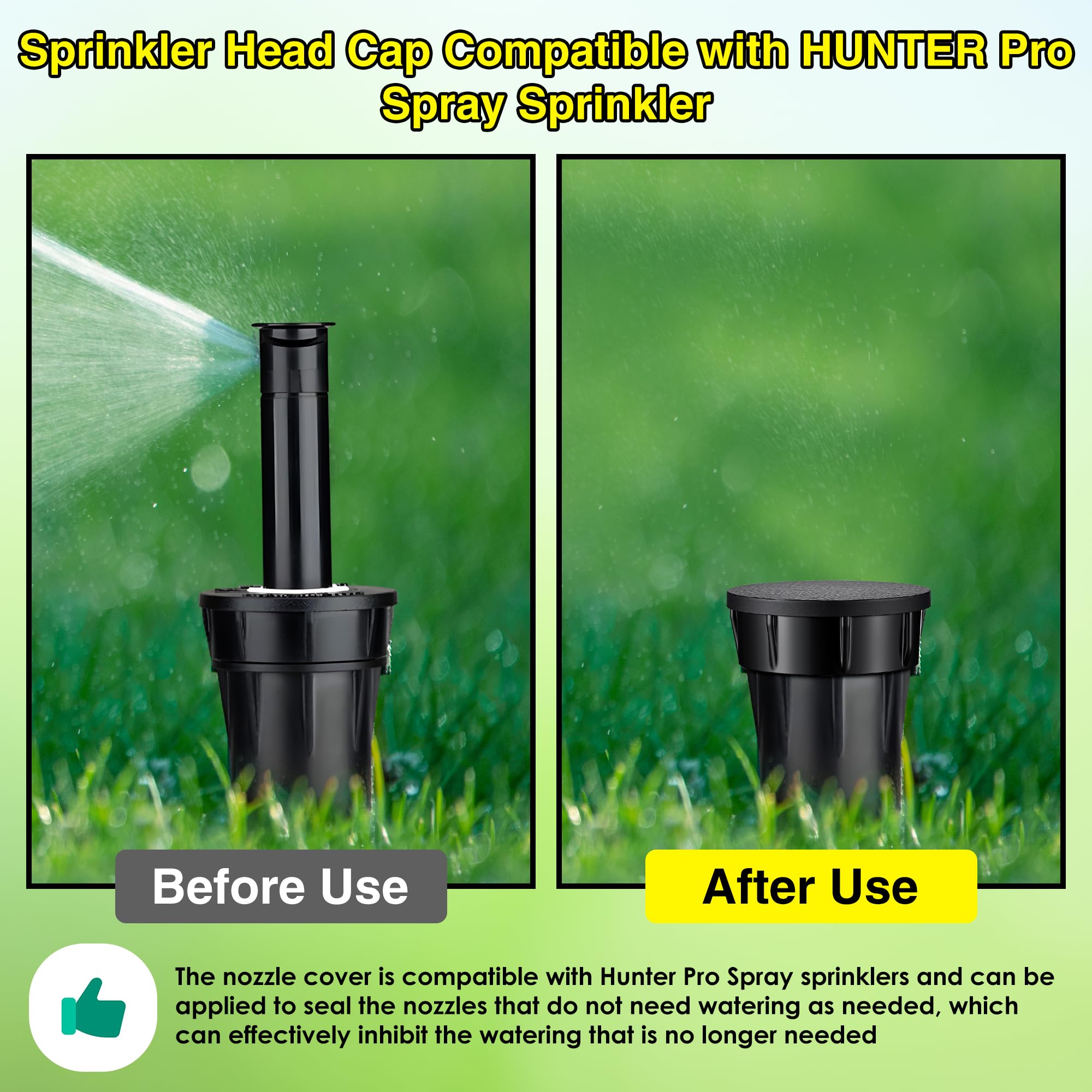 Gulfmew pack of 3 sprinkler head caps with fluororubber seals