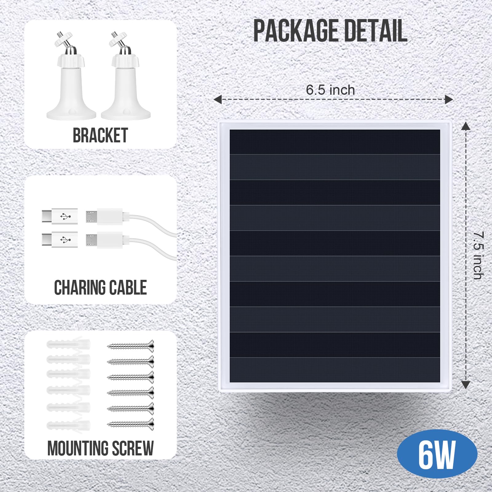 gulisot 6W solar panel charger side view