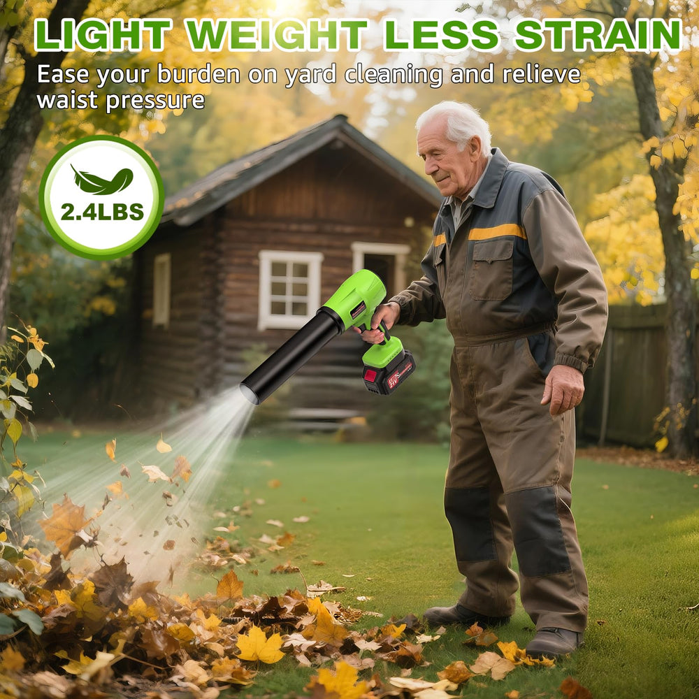 GustoneMas leaf blower with two rechargeable batteries