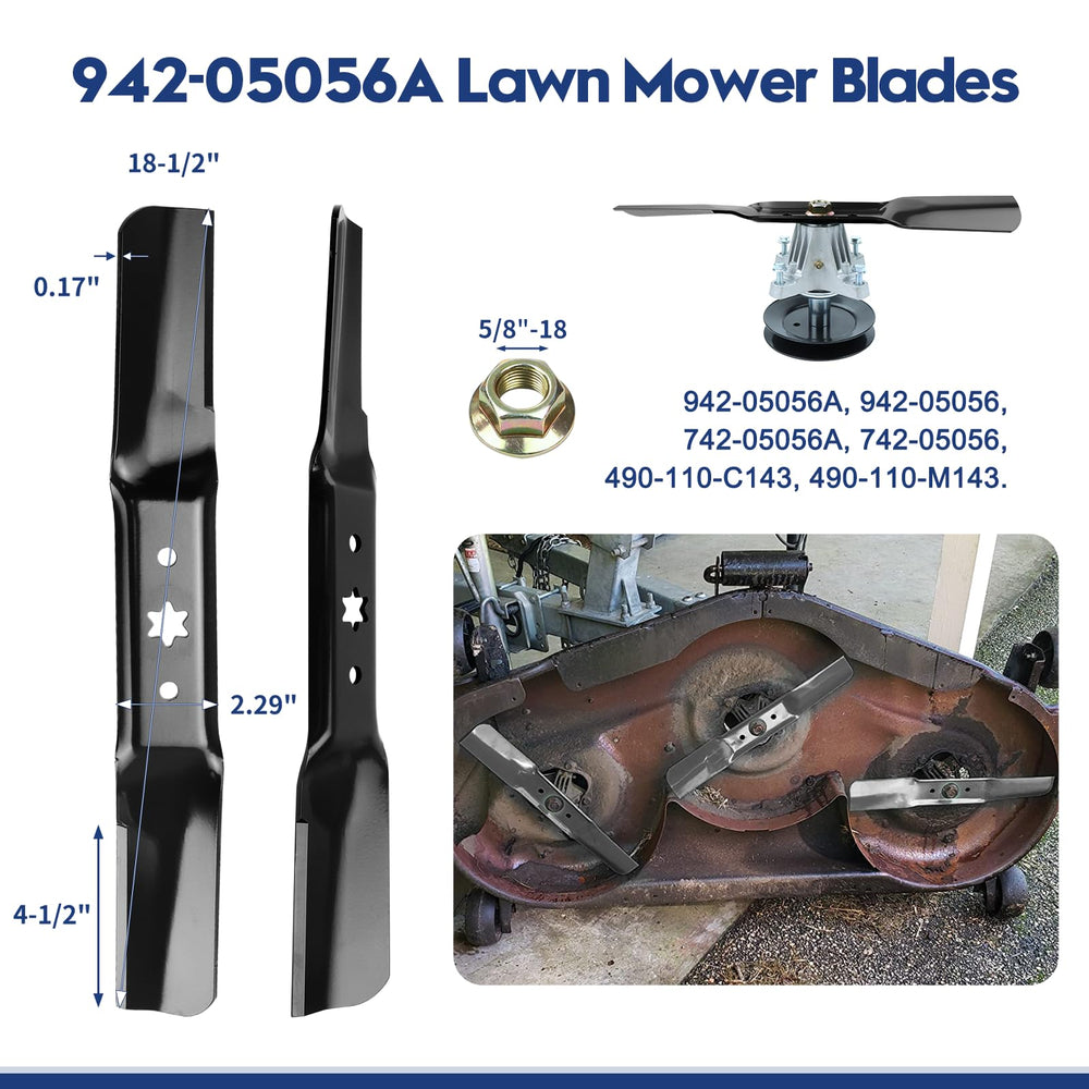 GUSUHAWK mower blades packaging with three blades