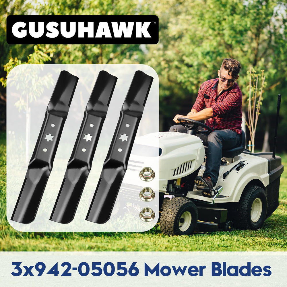 GUSUHAWK mower blades side view showing cutting edge