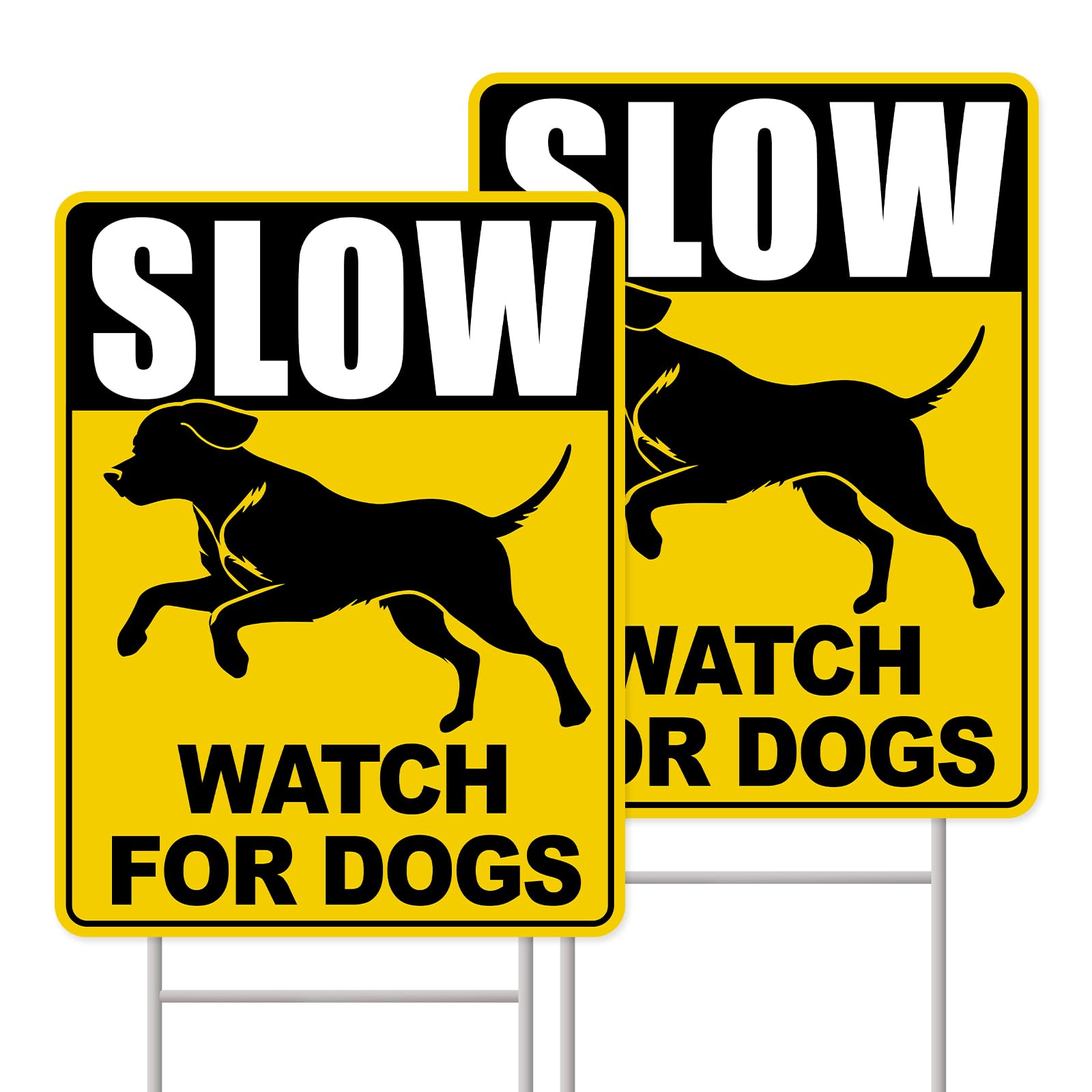 GXGGUS 2-Pack Slow Watch for Dogs sign front view