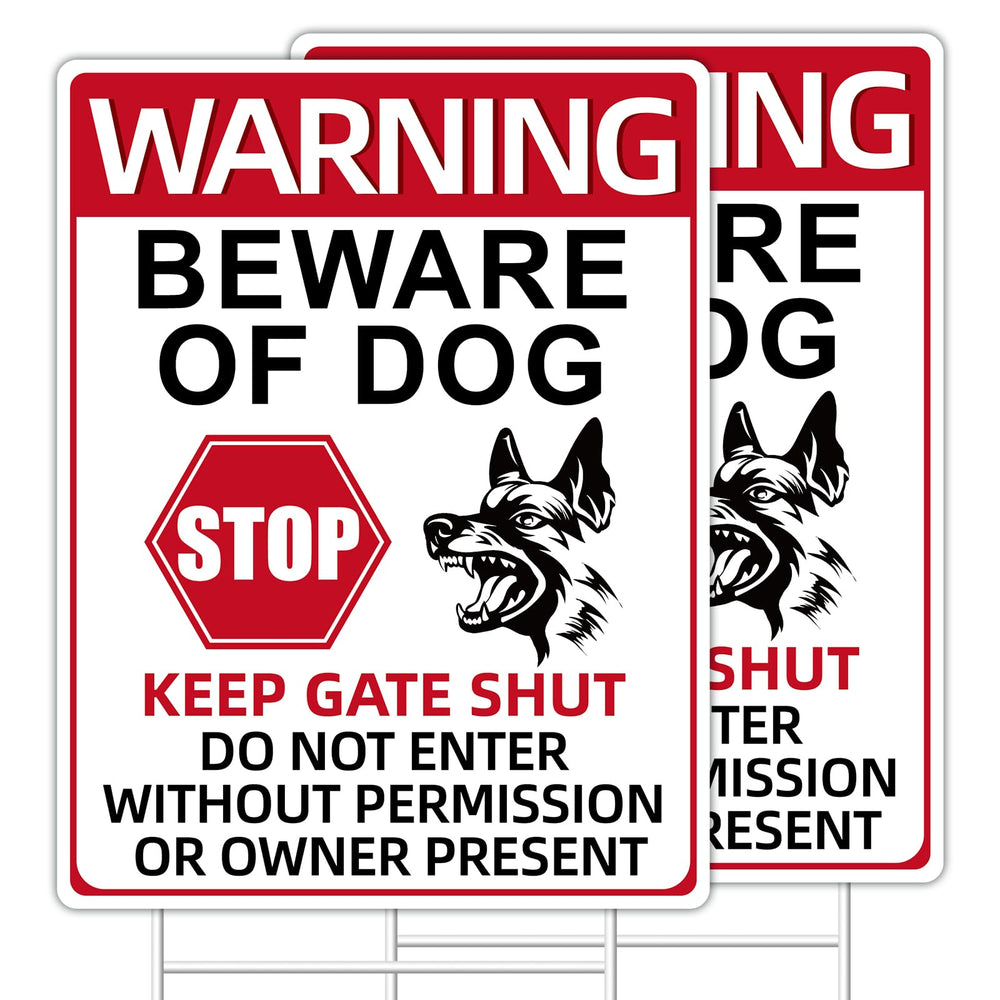 GXGGUS Beware of Dog Sign front view with bold lettering