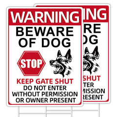 GXGGUS Beware of Dog Sign front view with bold lettering