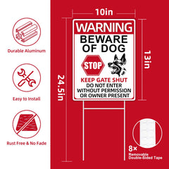 GXGGUS Beware of Dog Sign side view showing dual-sided design