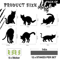 GXGGUS Black Cat Yard Sign with glow in dark eyes