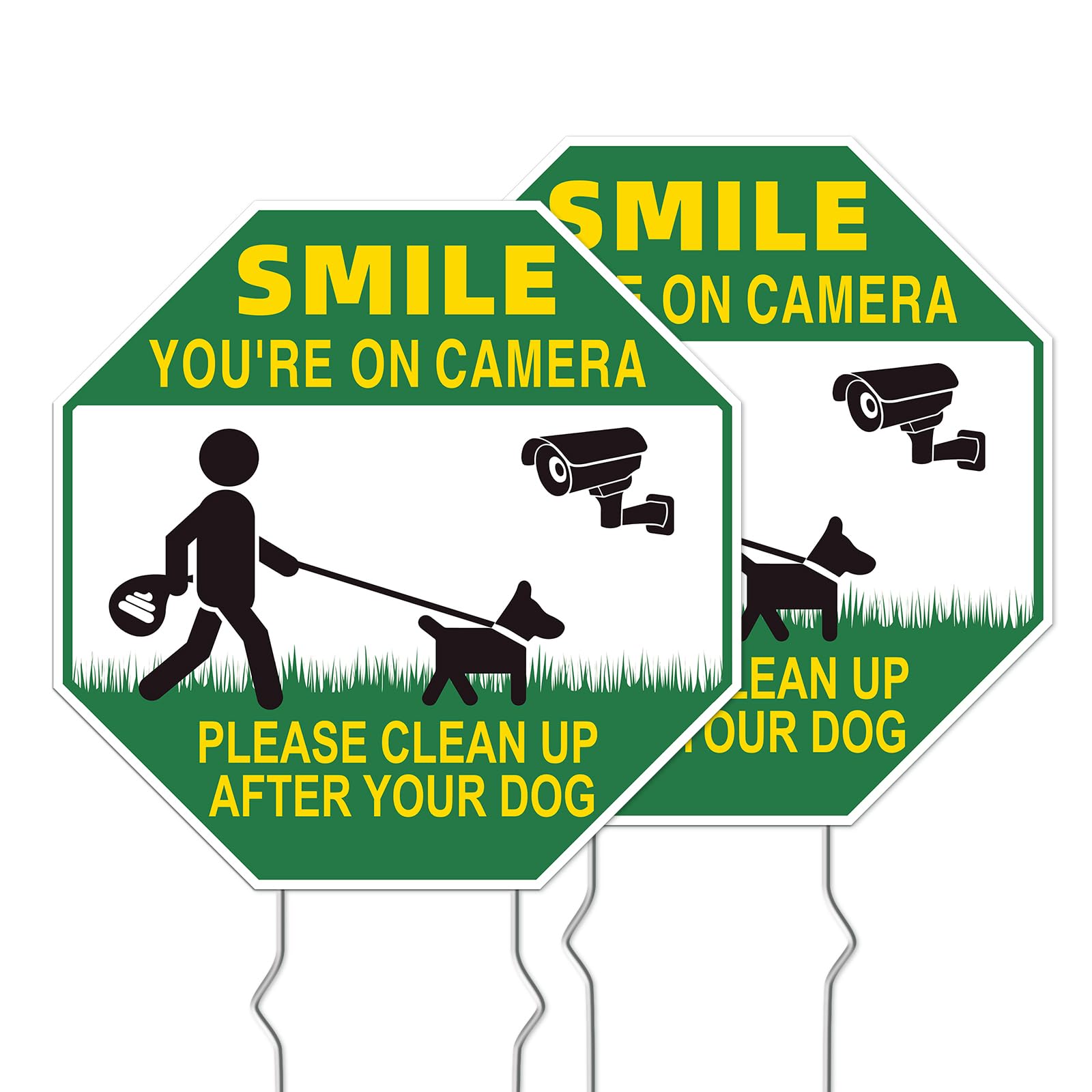 GXGGUS Clean Up After Your Dog Sign front view with high contrast colors