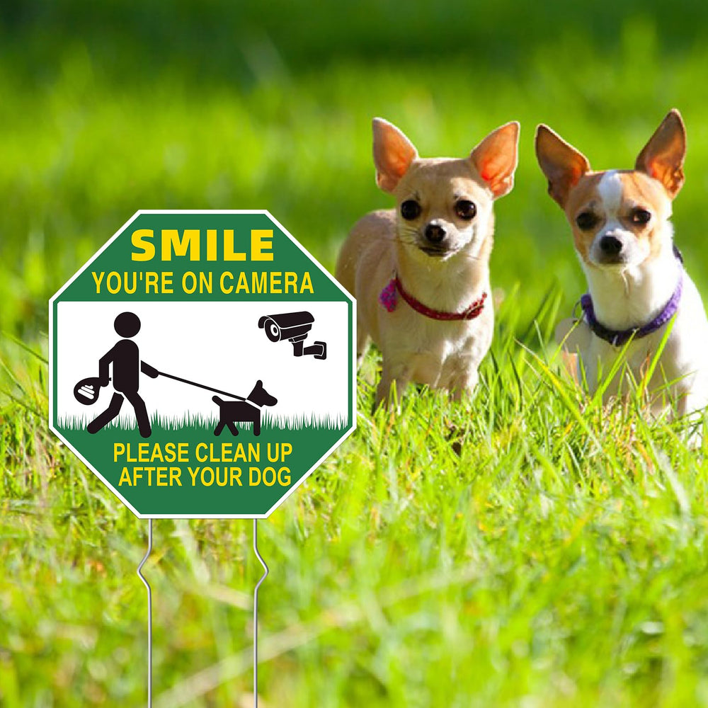 GXGGUS double-sided dog clean up sign close-up