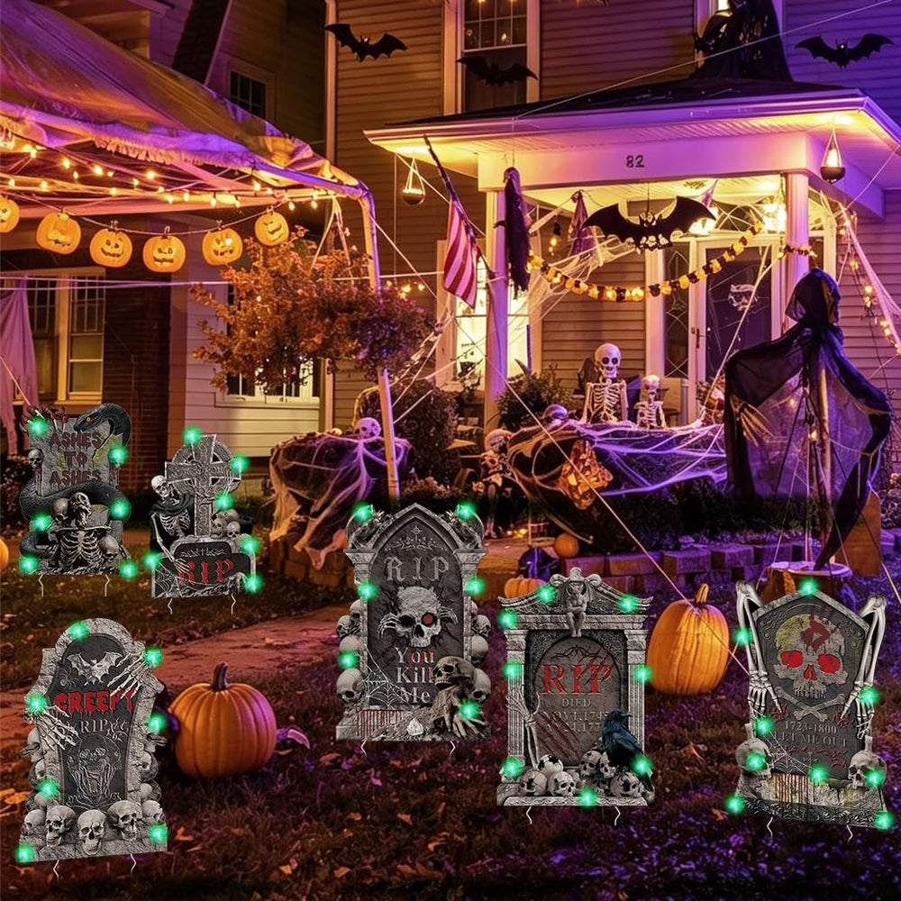 GXGGUS green LED strip lights for Halloween tombstones in dark setting