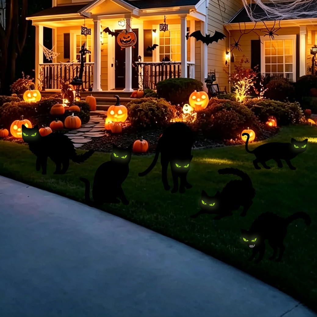 GXGGUS Halloween cat decorations in garden