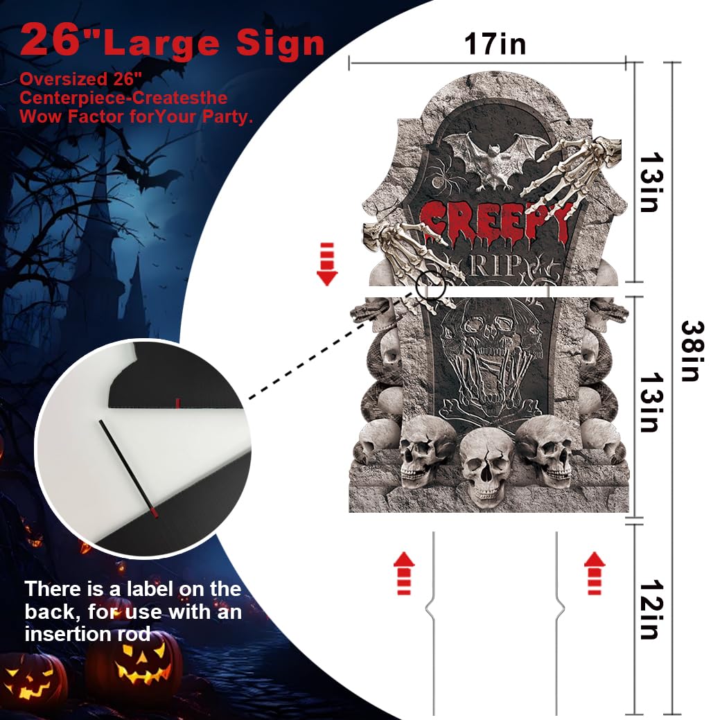 GXGGUS Halloween tombstone with storage box for easy storage