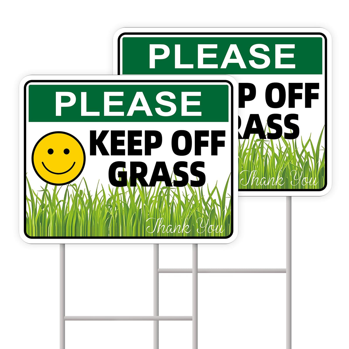 GXGGUS Keep Off Grass Sign front view with high-contrast design