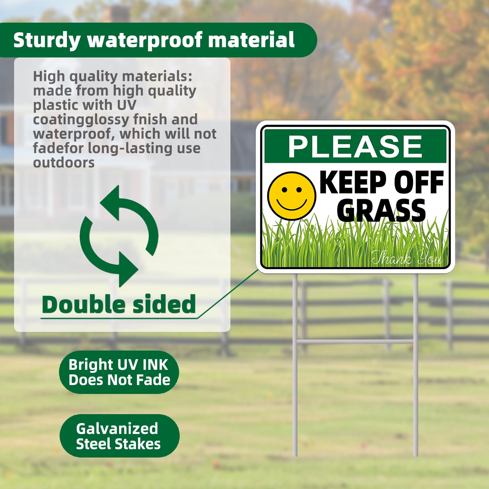GXGGUS Keep Off Grass Sign packaging front