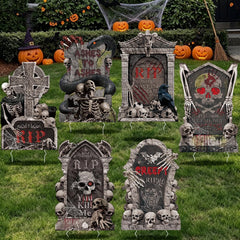 GXGGUS outdoor graveyard decoration showing multiple tombstones in a yard