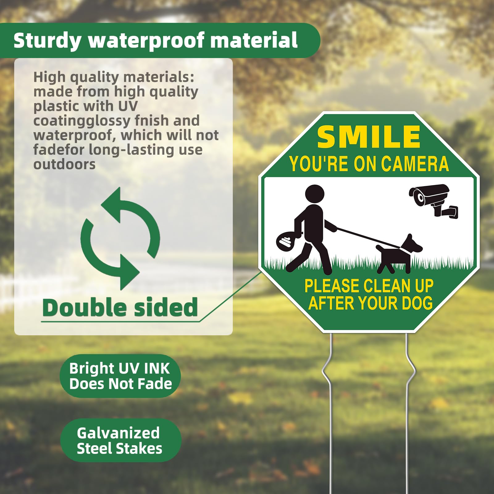 GXGGUS Pick Up After Your Dog Sign in outdoor setting