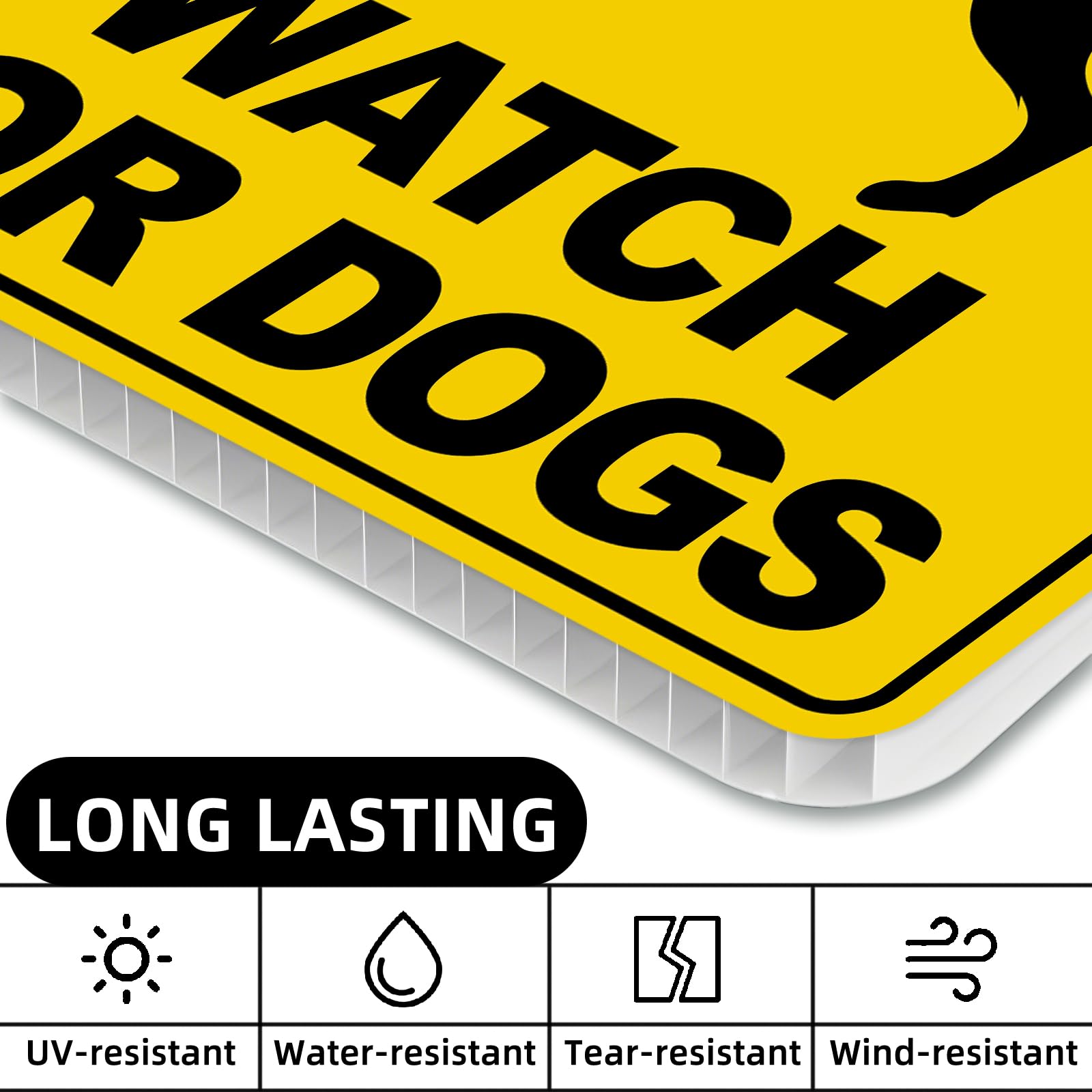 GXGGUS Slow Watch for Dogs sign setup in yard