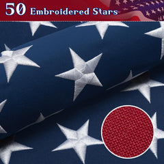 GYaozii 5x8Ft American flag showing heavy-duty brass grommets