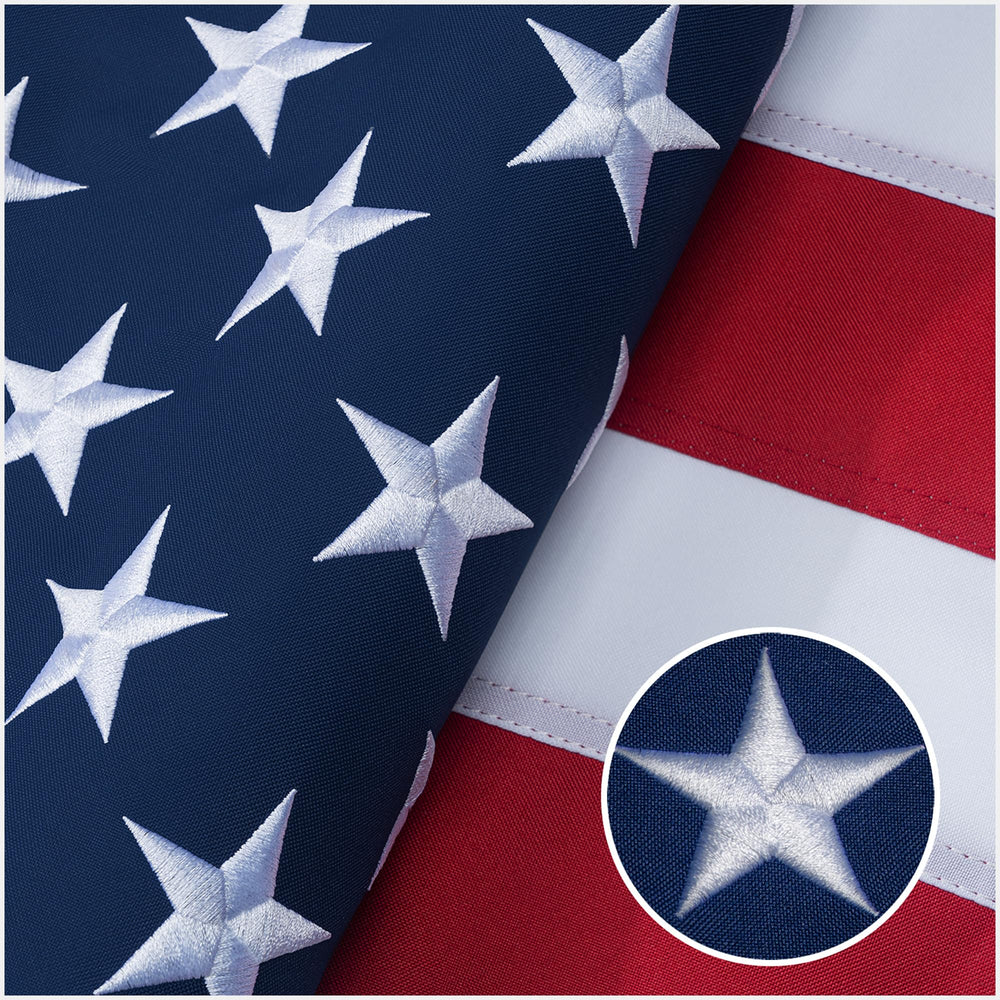 GYaozii 8x12Ft American flag front view with embroidered stars