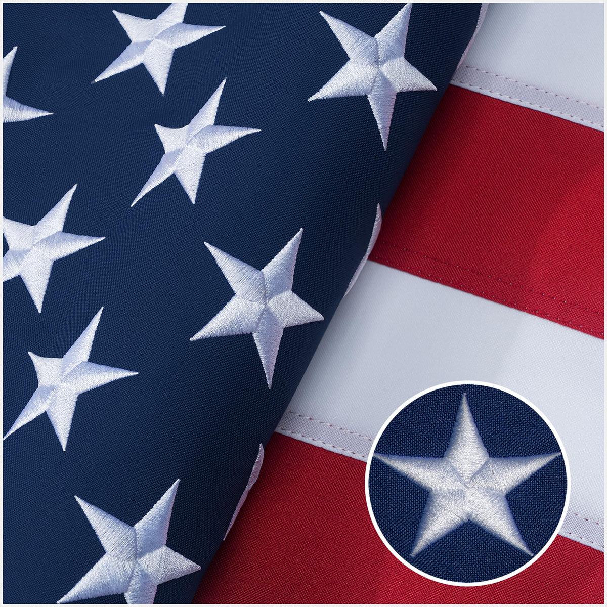 GYaozii 8x12Ft American flag front view with embroidered stars