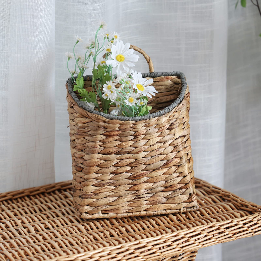 GYASVWU Woven Hanging Basket in a rustic home setting