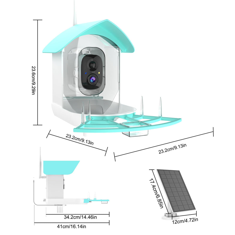 Gyozol Bird Feeder showing built-in bird encyclopedia feature