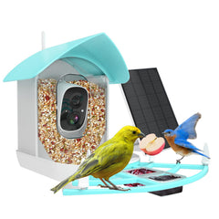 Gyozol Bird Feeder with camera, blue model front view