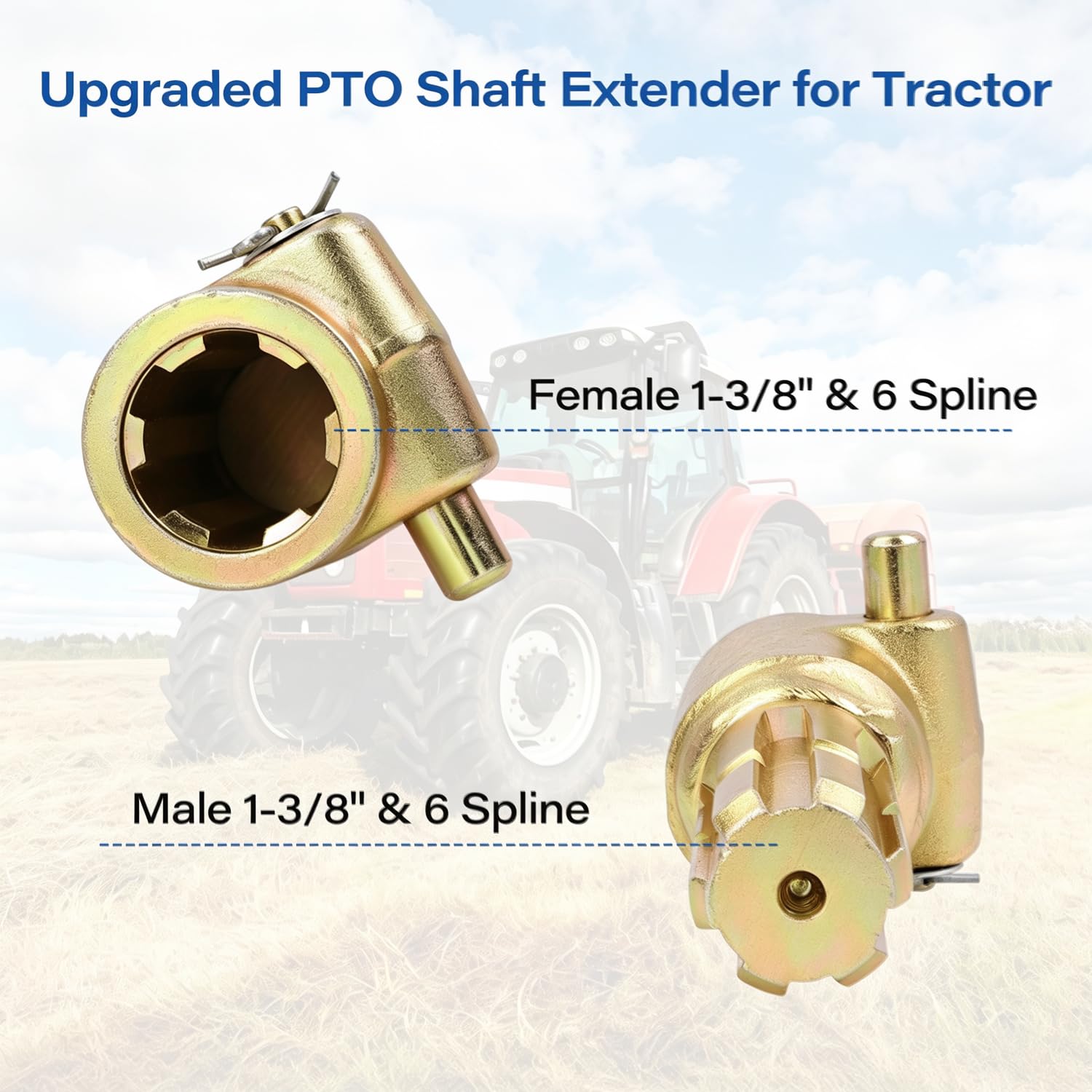 GZZTORES PTO Extender side view displaying 6 spline