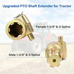 GZZTORES PTO Extender side view displaying 6 spline