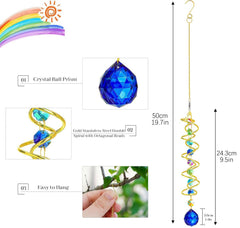 H&D Crystal Gazing Ball Suncatcher hanging in a garden